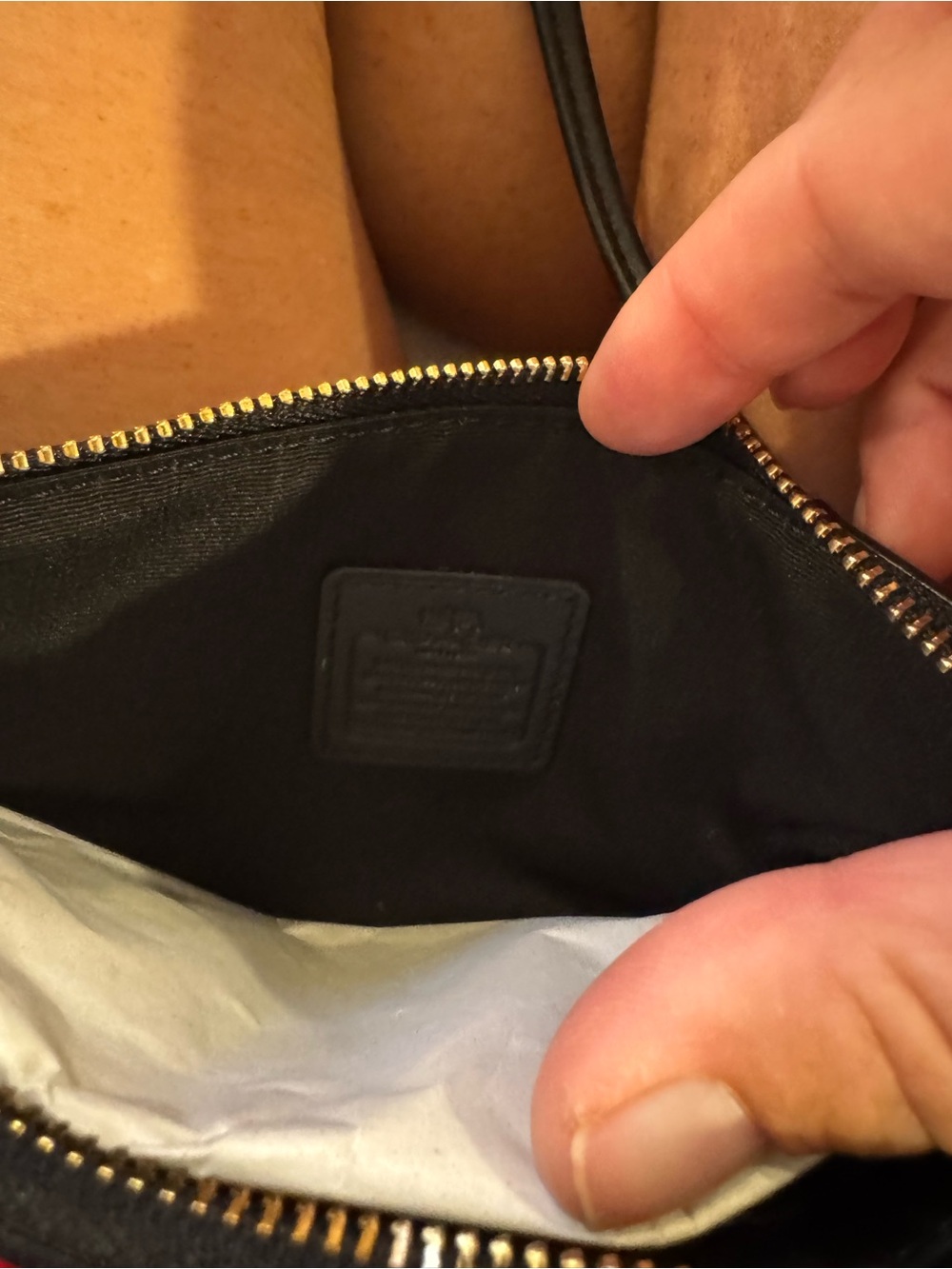 Coach Black Leather Clutch Wristlet with Gold Hardware - Picture 5 of 5
